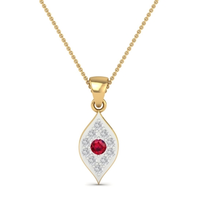 Ruby Bloom Leaf pendant