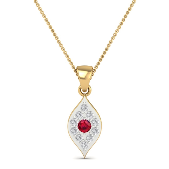 Ruby Bloom Leaf pendant