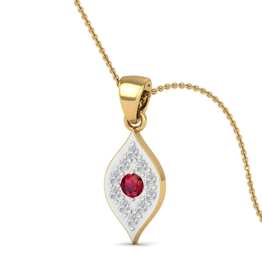 Ruby Bloom Leaf pendant