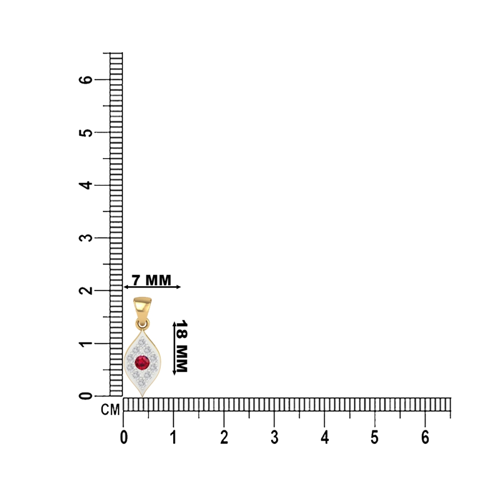 Ruby Bloom Leaf pendant