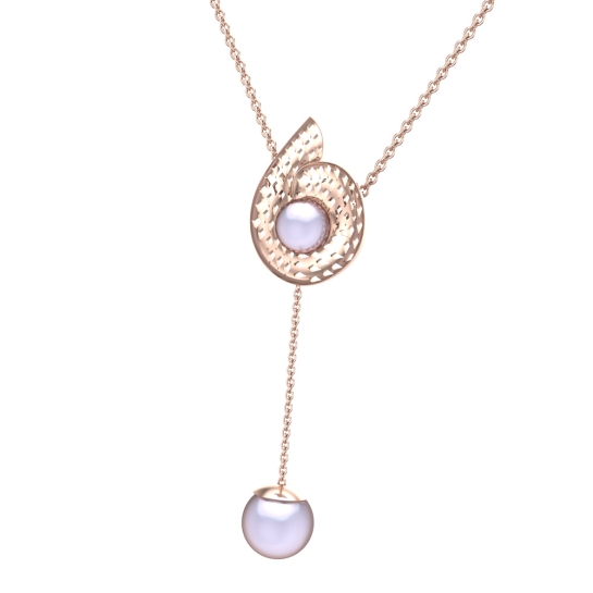 SASHA RUBY ROSE GOLD  PEARL PENDANT