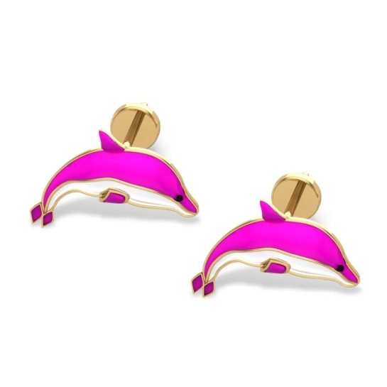 Jenny Dolphin  Gold Studs earrings Design for daily use 