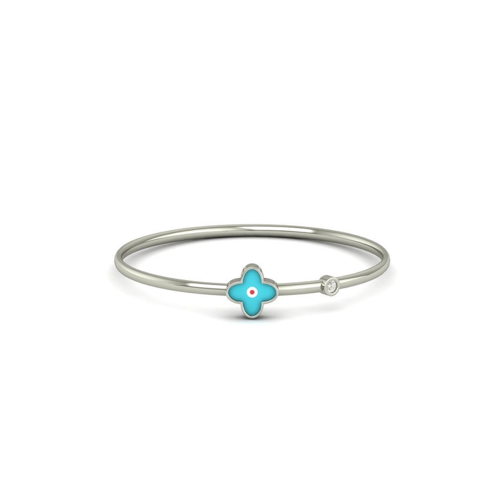 Sky Blossom Charm Bangle