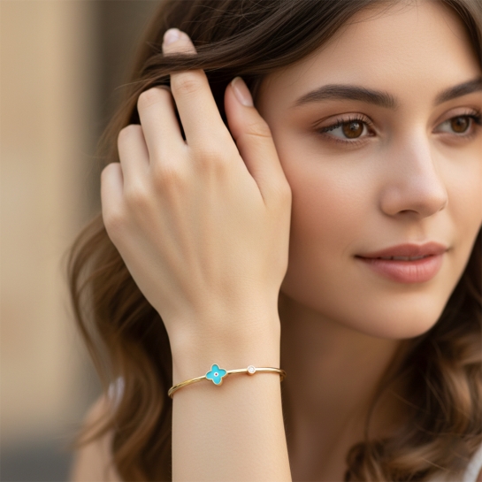 Sky Blossom Charm Bangle