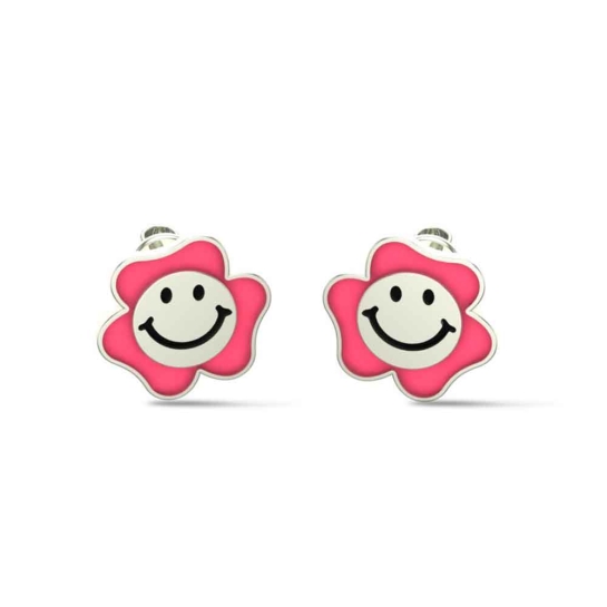 Rose Gold 18k Smile Stud Earrings for kids and Teen girls