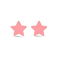 Star 18k White Gold Stud Earrings for Kids and Teen Girls