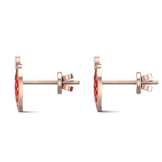 Strawberry White Gold Stud Earrings for Kids and Teen Girls