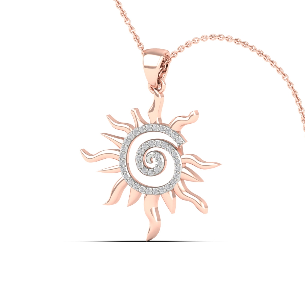 Sunflare Diamond Halo Pendant