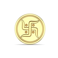 Dishis 24k(999) Yellow Gold Swastik 2 gm Coin