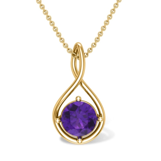 Lena Amethyst Gold Pendant Designs For Female