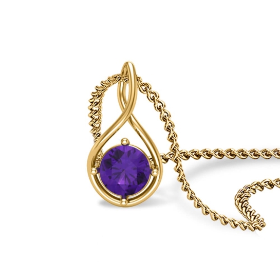 Lena Amethyst Gold Pendant Designs For Female