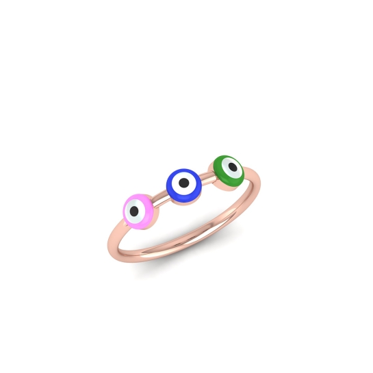 Trio Rainbow Evil Eye Gold Ring