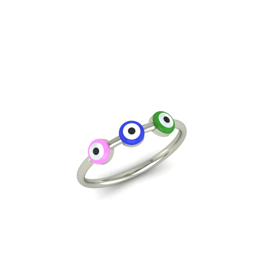 Trio Rainbow Evil Eye Gold Ring