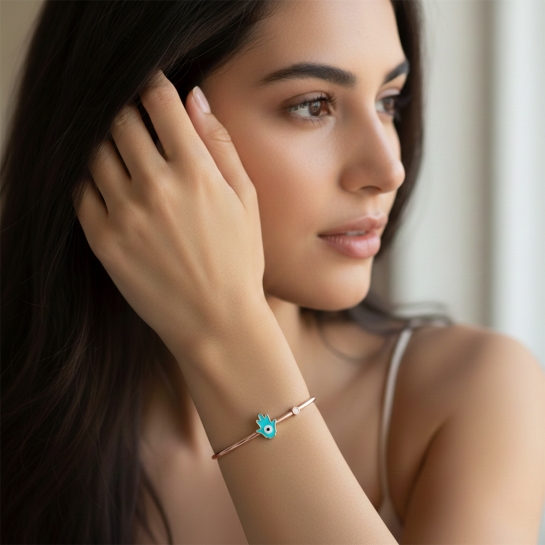 Turquoise Hamsa Glow Bracelet