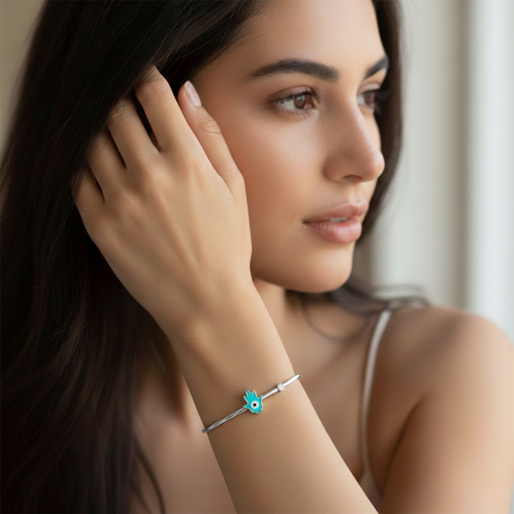 Turquoise Hamsa Glow Bracelet
