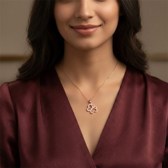 TwinHearts Diamond Butterfly Pendant