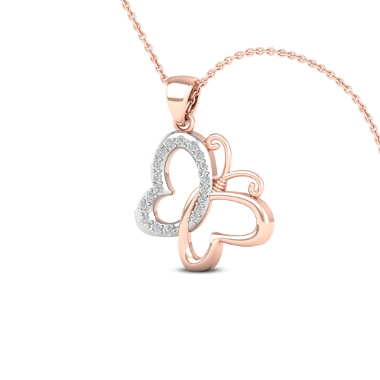 TwinHearts Diamond Butterfly Pendant