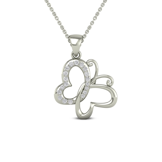 TwinHearts Diamond Butterfly Pendant