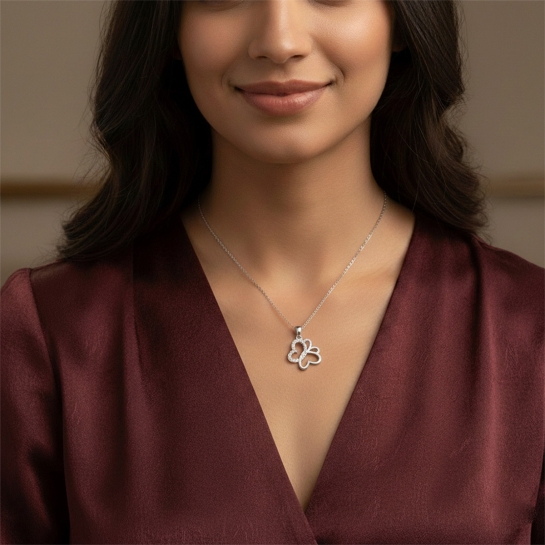 TwinHearts Diamond Butterfly Pendant