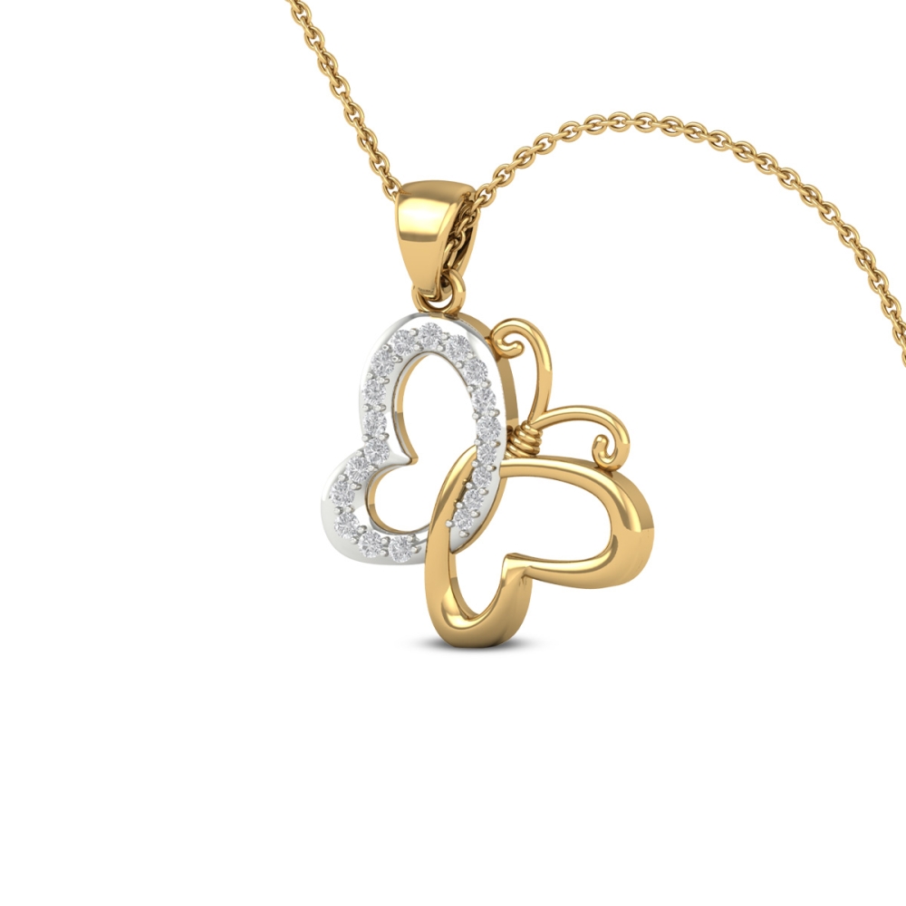 TwinHearts Diamond Butterfly Pendant