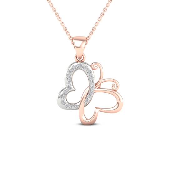 TwinHearts Diamond Butterfly Pendant
