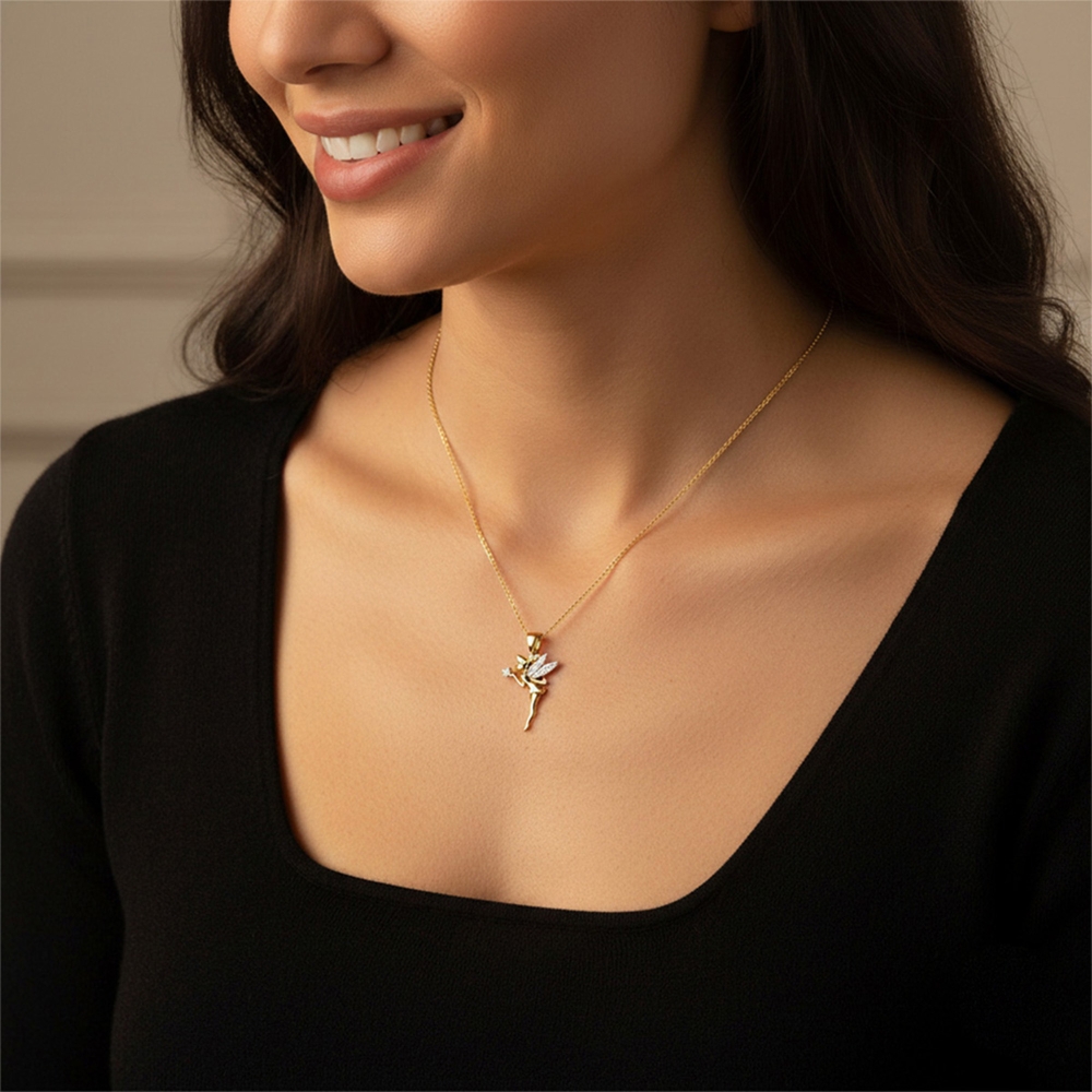 18K/14K Twinkle Wings Diamond Pendant