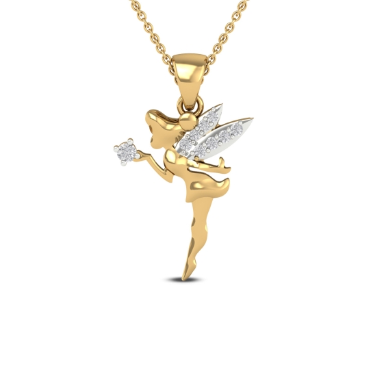 18K/14K Twinkle Wings Diamond Pendant