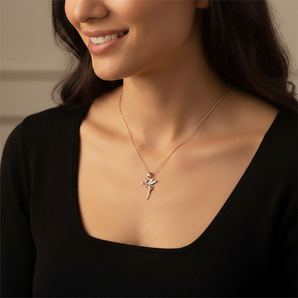 18K/14K Twinkle Wings Diamond Pendant