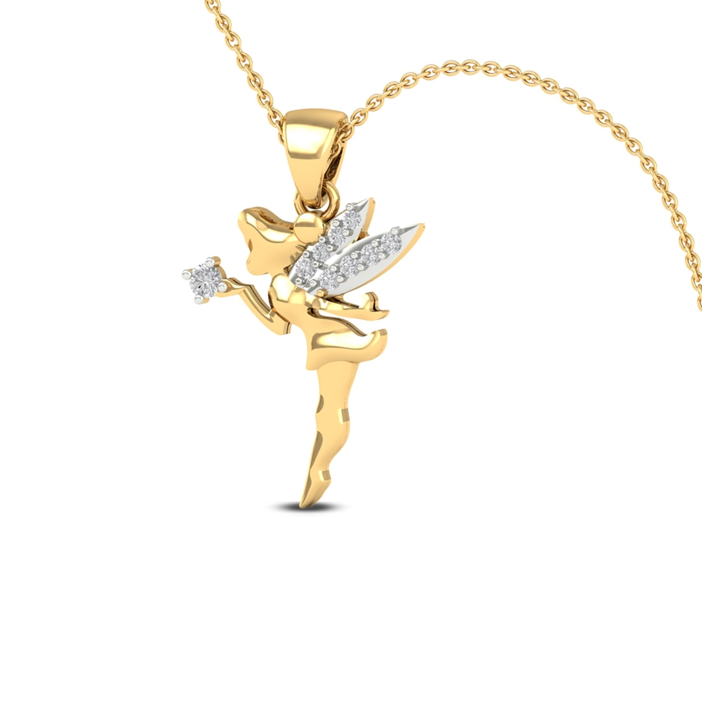 18K/14K Twinkle Wings Diamond Pendant