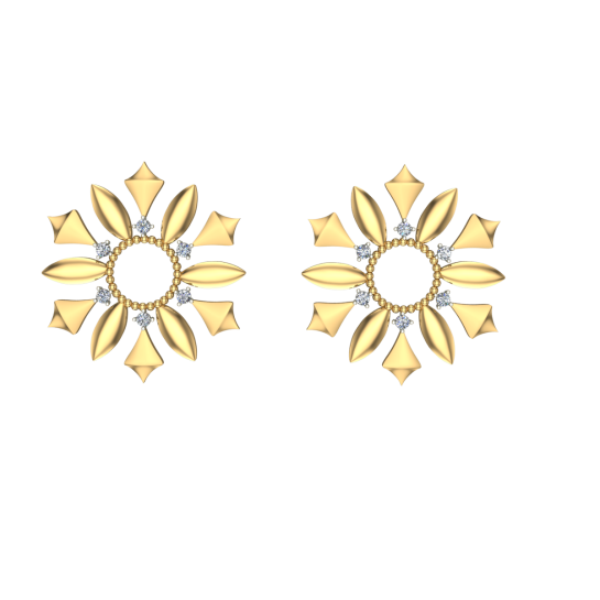 Valerie Yellow Gold Diamond Earings