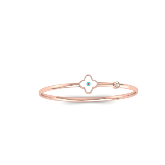 WHITE Blossom Charm Bangle