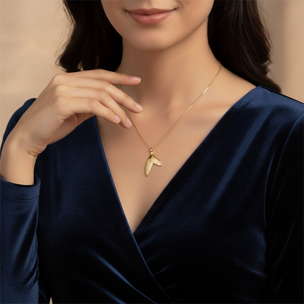 WaveLine Gold Pendant 