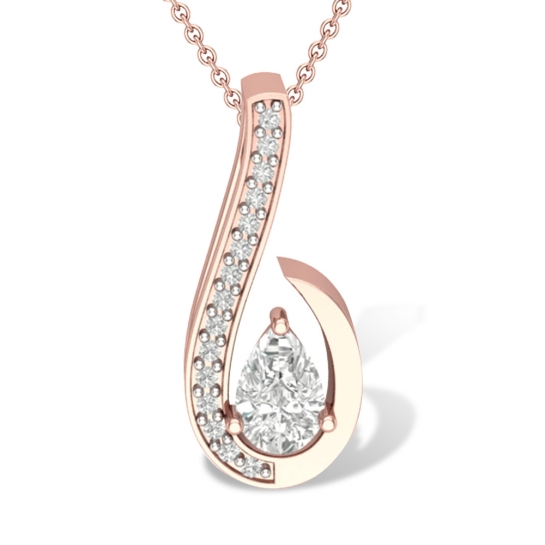 Elisabeth 18k Simulated Diamond Pendant 