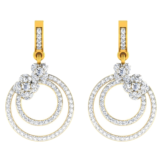 Anura  Yellow Gold  Diamond Earrings 