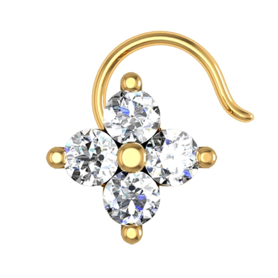 Aubriella Yellow Gold Diamond Nosepin Wire