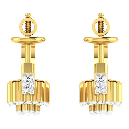 Deepti Yellow Gold  Diamond Earrings 