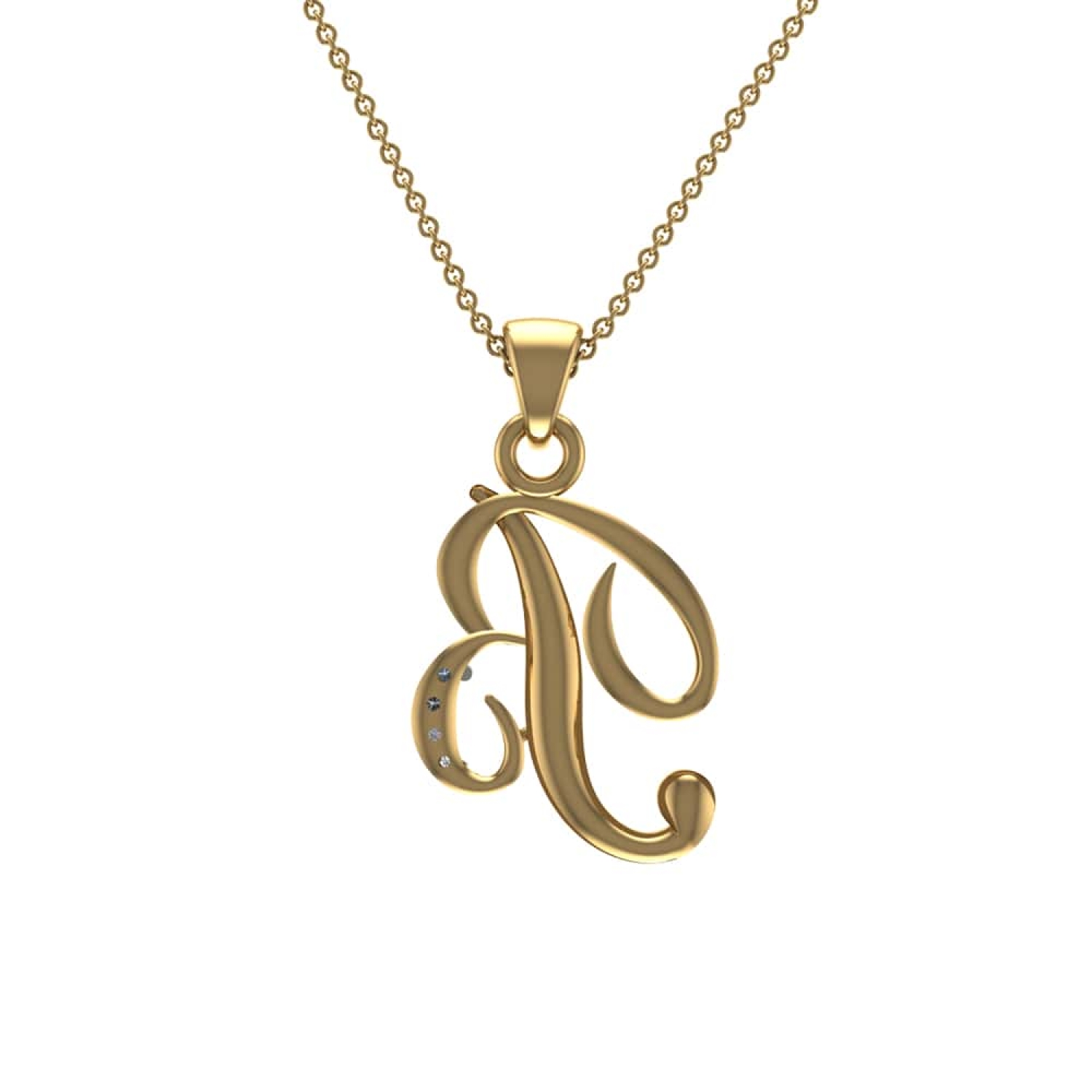 Buy Diamond Initial Pendant Necklace, Diamond Letter Necklace Online in  India - Etsy