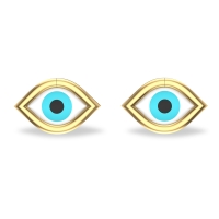 Akshita Yellow Gold Evil Eye Studs Earrings For Women