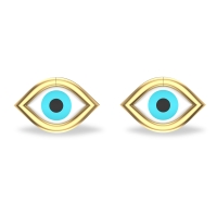 Akshita Yellow Gold Evil Eye Studs Earrings For Women