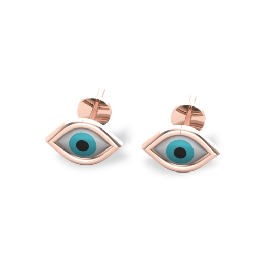 Akshita Rose Gold Evil Stud Earrings Design For daily use