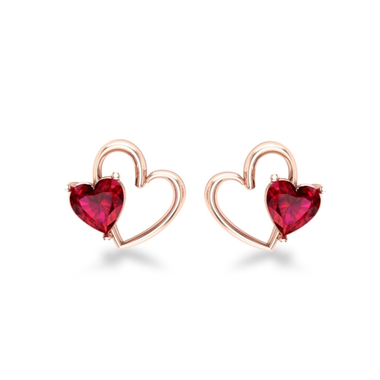 Aliyah Ruby Heart Stud
