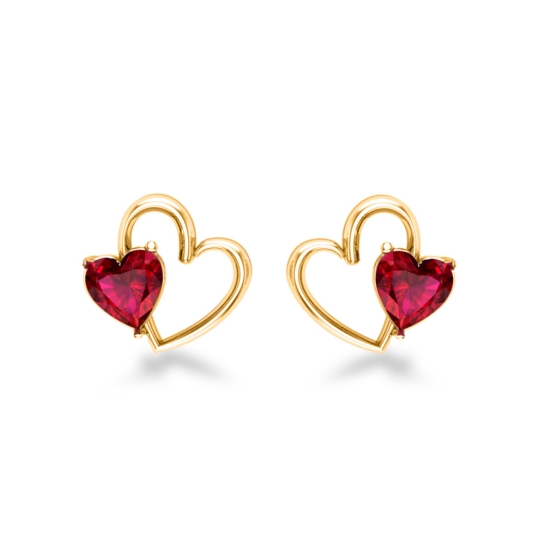 Aliyah Ruby Heart Stud