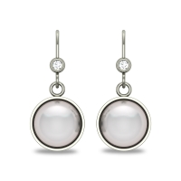 Anna Pearl and Diamond Drop Earrings