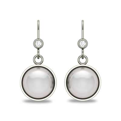 Anna Pearl and Diamond Drop Earrings