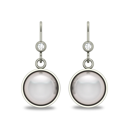 Anna Pearl and Diamond Drop Earrings