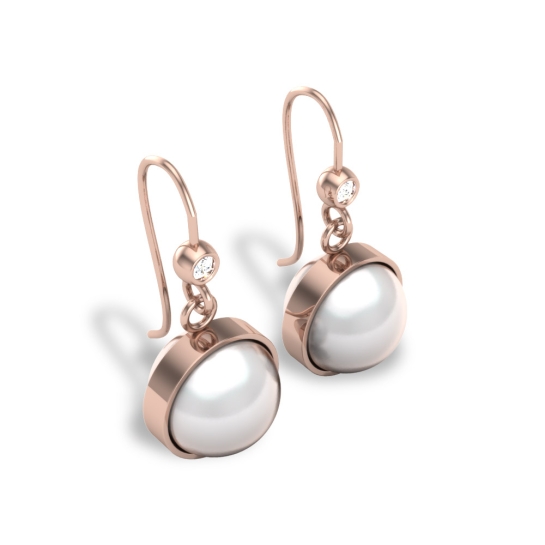 Anna Pearl and Diamond Drop Earrings