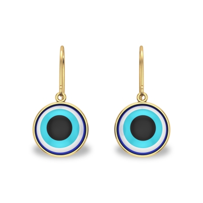 Aria Yellow Gold Evil Eye Gold  Drop Earrings Design for daily use 