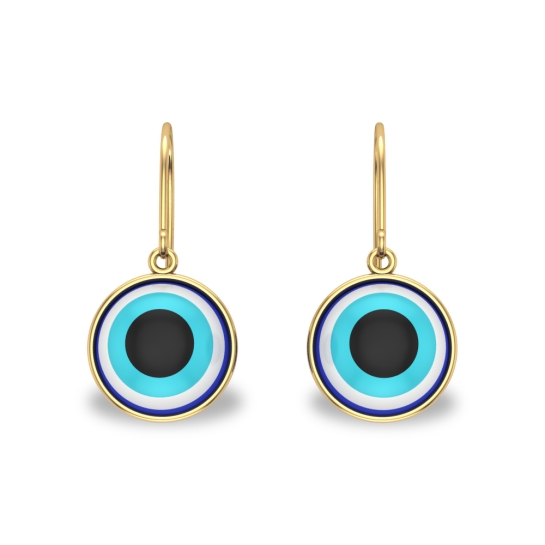 Aria Yellow Gold Evil Eye Gold  Drop Earrings Design for daily use 