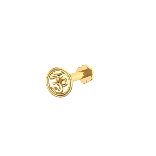 Om Yellow Gold Nose Pin