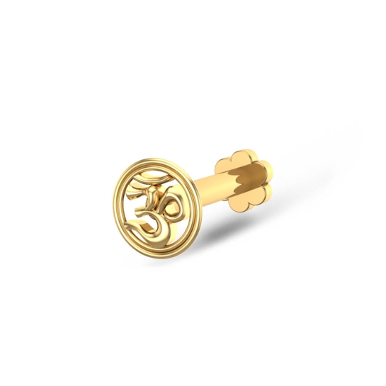 Om Yellow Gold Nose Pin